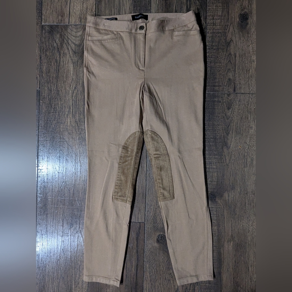 Talbots Pants 4 Skinny Ankle Riding Equestrian Faux Leather Knee Patch Breeches